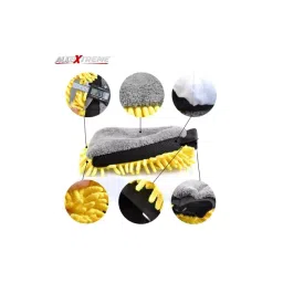AllExtreme EXMDYG2 Yellow & Grey Car Washing Mitt Duster Glove for Wet/Dry Applications, 2 pc image 5