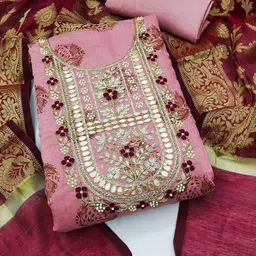 KIMISHA Embellished Unstitched Dress Material-image-97