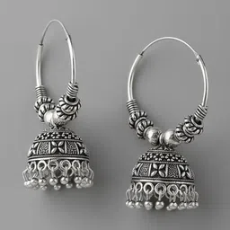 SZN Geometric Jhumkas Earrings image 5