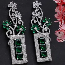 Karatcart Green Drop Earrings for Women-image-72