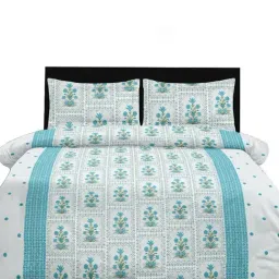 Ariana Garda Grey Cotton Floral 210 TC King Bedsheet with 2 Pillow Covers image 2