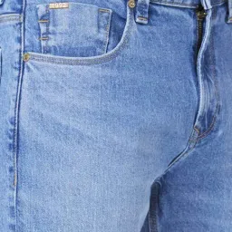 Spykar Light Blue Cotton Regular Fit Jeans image 4