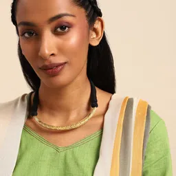 Taavi Women Textured Statement Antique Ethnic Necklace image 1