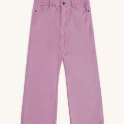 Pantaloons Junior Pink Cotton Regular Fit Trousers-picture-35