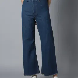High Star Dark Blue Cotton Straight Fit Mid Rise Jeans-picture-18
