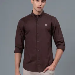 Red Tape Brown Regular Fit Cotton Shirt-image-12