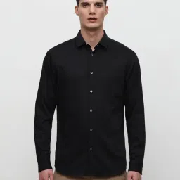 SELECTED HOMME Black Slim Fit Cotton Shirt-picture-19