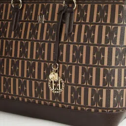 Elle Brown Logo Shoulder Handbag image 3
