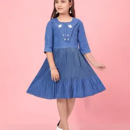 Aarika Kids Blue Solid Frock-image-90