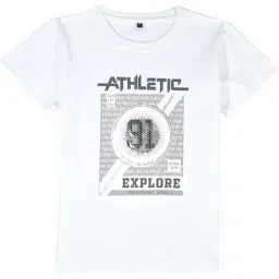 Charchit Boys White Cotton Printed Shirt with T-Shirt image 3