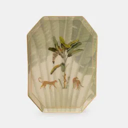 Pure Home and Living Beige Aluminium Leopard Printed Small Platter image 5