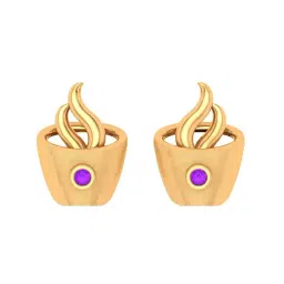 P.C. Chandra Jewellers 14k Gold Stunning Crystal Stud Earrings-picture-18