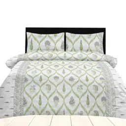 Ariana Garda Grey Cotton Floral 210 TC King Bedsheet with 2 Pillow Covers-image-41