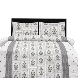 Ariana Garda Orange Cotton Floral 210 TC King Bedsheet with 2 Pillow Covers image 2