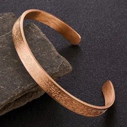 UNIVERSITY TRENDZ Men Stainless Steel Rose Gold-Plated Antique Cuff Bracelet-image-56