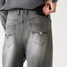 GUESS Men Regular Fit Mid-Rise Light Fade Stretchable Jeans image 2