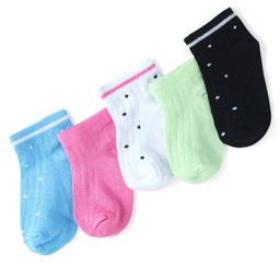 Honeyhap Premium Cotton Bamboo Spandex With Bio Finish Socks Pack of 5 - Black White Green Glow Sachet Pink & Baltic Sea-picture-48