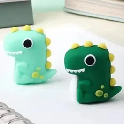 SKB Cute Dinosaur Cartoon Shaped Silicone Pencil Sharpener for Kids (Pack of 2) - Multicolor-picture-28