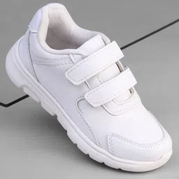 Pine Kids Velcro Closure School Shoes - White-picture-22