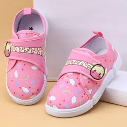 Cute Walk by Babyhug Velcro Closure Casual Shoes with Rainbow Print - Fuchsia-picture-20