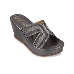 Catwalk Women Colourblocked Open Toe Wedge Mules Heel-image-39