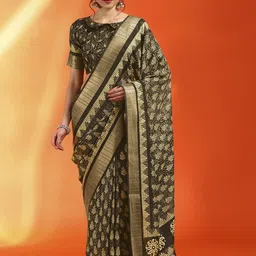 Mitera Ethnic Motifs Zari Silk Cotton Sungudi Saree-picture-24