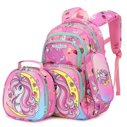 Little Surprise Box Moonlit Unicorn Backpack with Matching Lunch Bag and Stationery Pouch Pink - Height 15 Inches image 4