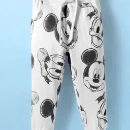 Babyoye Disney Terry Knit Full Sleeves Sweatshirt & Track Pant Set With Mickey Mouse Print - White image 4