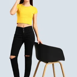 Mevan Women Regular Fit Mid-Rise Highly Distressed Stretchable Jeans image 4