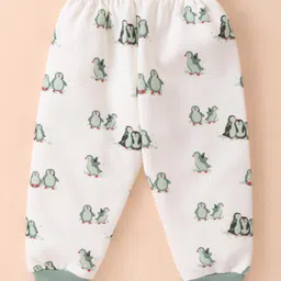Mini Taurus Cotton Knit Full Sleeves Night Suit With Penguins Print - Green image 5