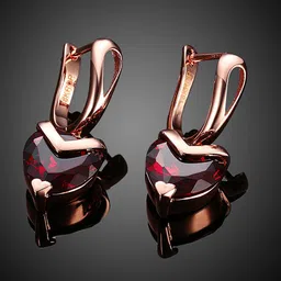 Sukkhi Red Gold-Plated Contemporary Drop Earrings image 1