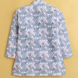 Sangria Boys Printed Mandarin Collar Straight Kurta & Pyjamas Set image 4