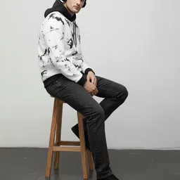 R.Code by The Roadster Life Co. Men Printed Hooded Sweatshirt image 5