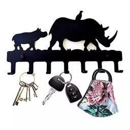 Atom Metal Hippopotamus Black Key Holder, WH004-BLK (Pack of 2)-picture-9