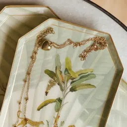 Pure Home and Living Beige Aluminium Leopard Printed Small Platter image 2