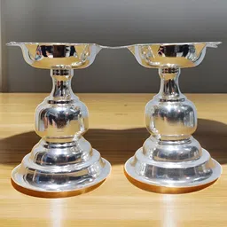 Sigaram 2-Pcs Brass Star Diyas Pooja Essentials-image-3