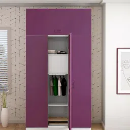 Godrej Interio Slimline 3-Door Steel Almirah, Purple (1-Year Warranty, 1 Locker, 2 Drawers,OHU)-picture-14