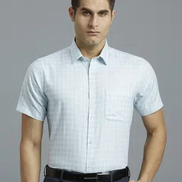 Reid & Taylor Men India Slim Spread Collar Textured Cotton Formal Shirt-picture-17