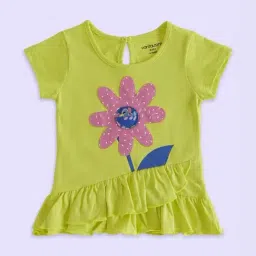 Pantaloons Baby Green Cotton Floral Print T-Shirt-picture-32