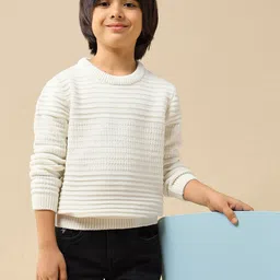 U.S. Polo Assn. Kids Mini Me Boys Textured Round Neck Long Sleeves Pullover image 5