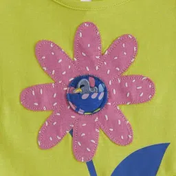 Pantaloons Baby Green Cotton Floral Print T-Shirt image 3