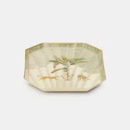 Pure Home and Living Beige Aluminium Leopard Printed Small Platter image 4