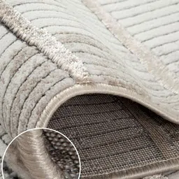 OBSESSIONS Beige Abstract Anti-Skid Carpet image 4