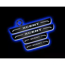 Auto Pearl Car Door Foot Step Led Sill/Scuff Plates Mirror Finish Black Compatible For Hyundai Xcent 2016, LEDBlklPLATE_Blk_Xcent2016 (Set of 4) image 3