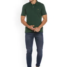 Allen Solly Men Green Solid Polo Collar T-shirt image 2