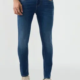 Spykar Mid Blue Solid Slim Fit Mid Rise Jeans-image-65
