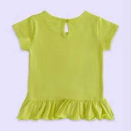 Pantaloons Baby Green Cotton Floral Print T-Shirt image 2