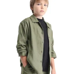 Rare Ones Boys Green Regular Fit Jacket image 3