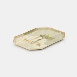 Pure Home and Living Beige Aluminium Leopard Printed Small Platter image 3