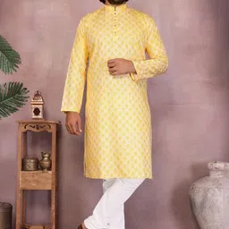 SABBAI Geometric Printed Pure Cotton Kurta With Pyjamas-picture-41